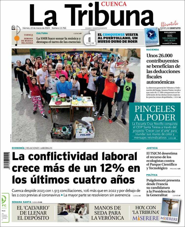 Portada de La Tribuna de Cuenca (España)