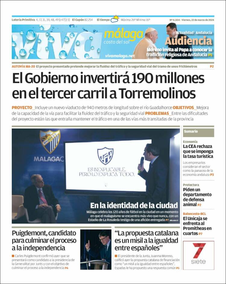 Portada de Viva Málaga (España)