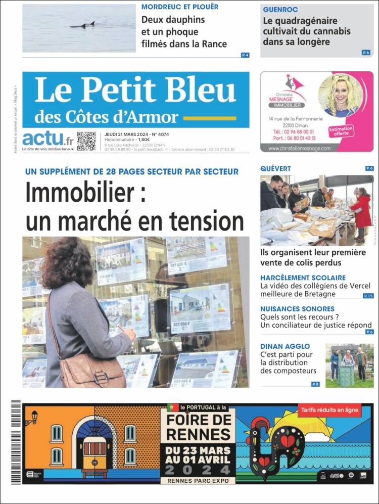 Portada de Le Petit Bleu (Francia)