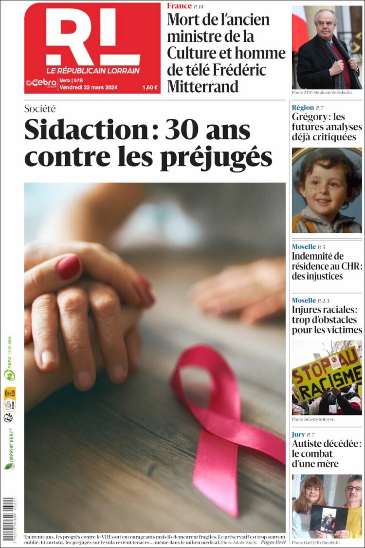 Portada de Le Republicain Lorrain (Francia)