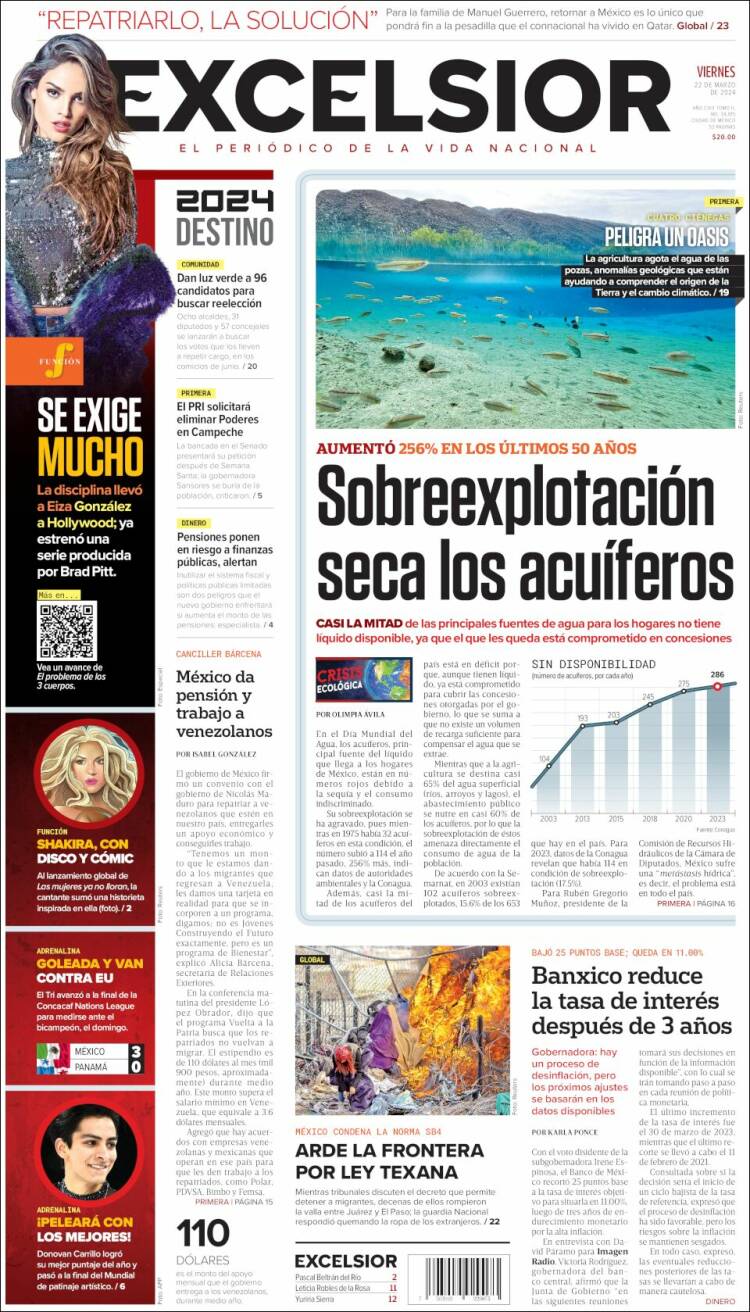 Portada de Excelsior (M&eacute;xico)