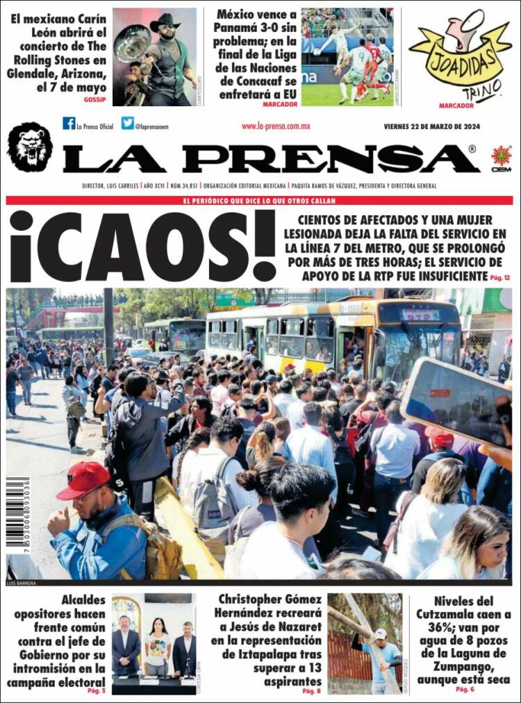 Portada de La Prensa (M&eacute;xico)