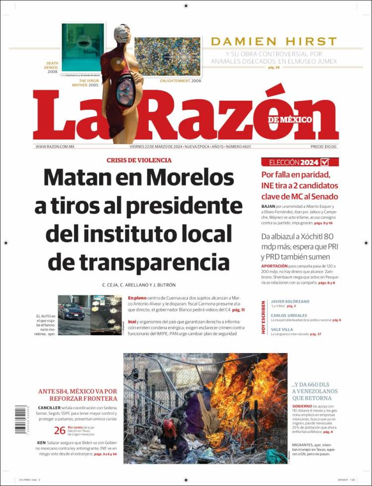 Portada de La Razón (M&eacute;xico)