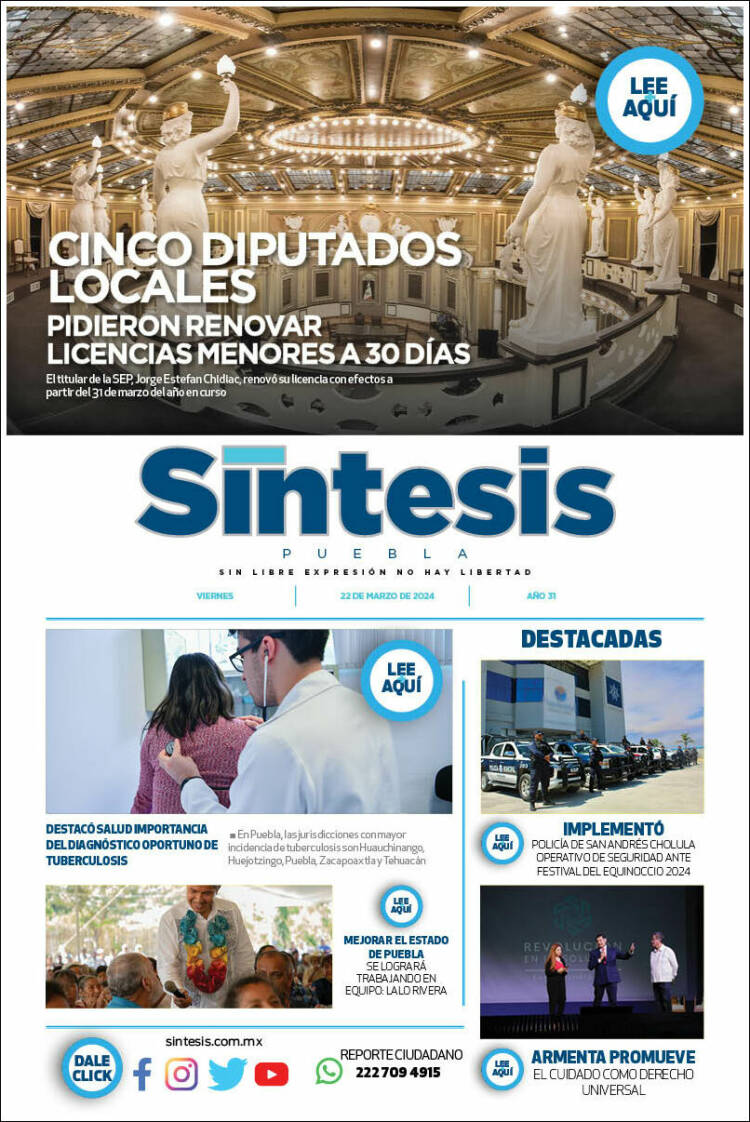 Portada de Síntesis - Puebla (M&eacute;xico)