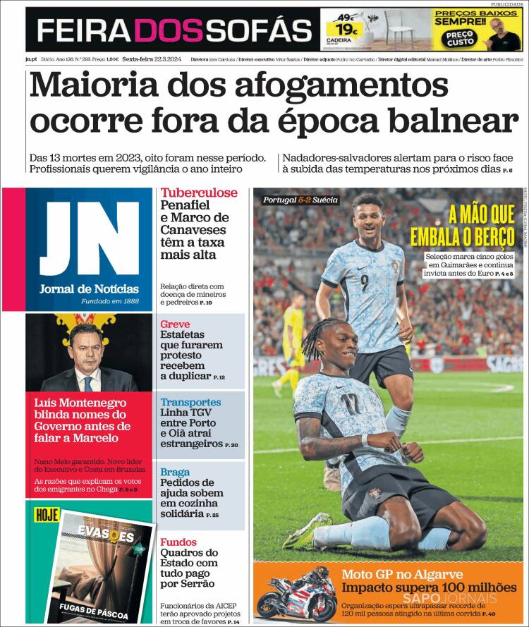 Portada de Jornal de Notícias (Portugal)