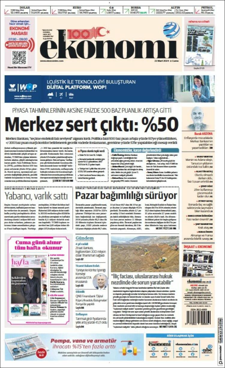 Portada de Dünya (Turqu&iacute;a)