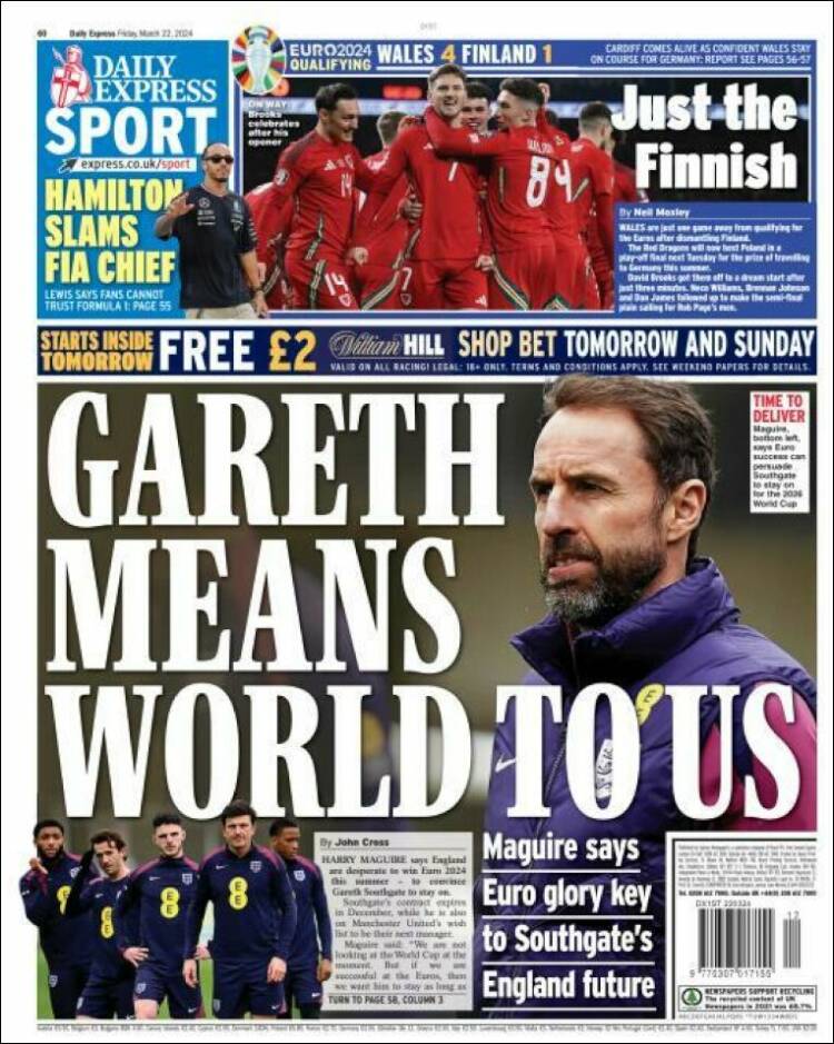 Portada de Express Sport (Reino Unido)