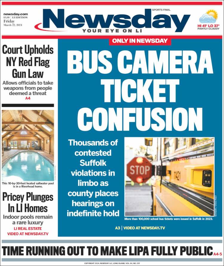 Portada de Newsday (USA)