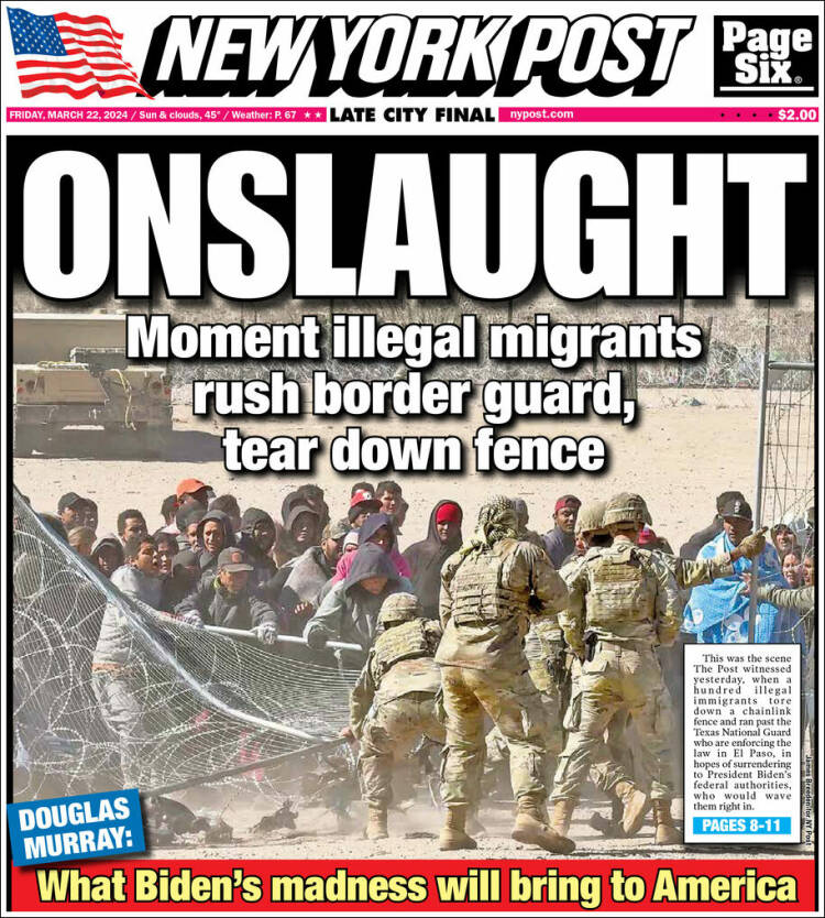 Portada de New York Post (USA)