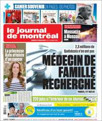 Portada de Le Journal de Montréal (Canada)