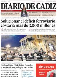 Portada de Diario de Cádiz (España)