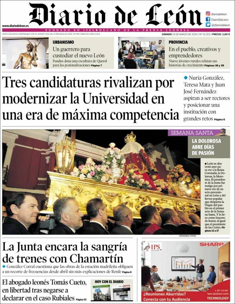 Portada de Diario de León (España)