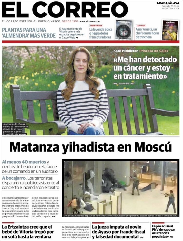 Portada de El Correo - Álava (España)