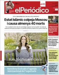 Portada de El Periódico de Catalunya (España)