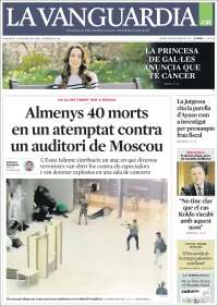 Portada de La Vanguardia (España)