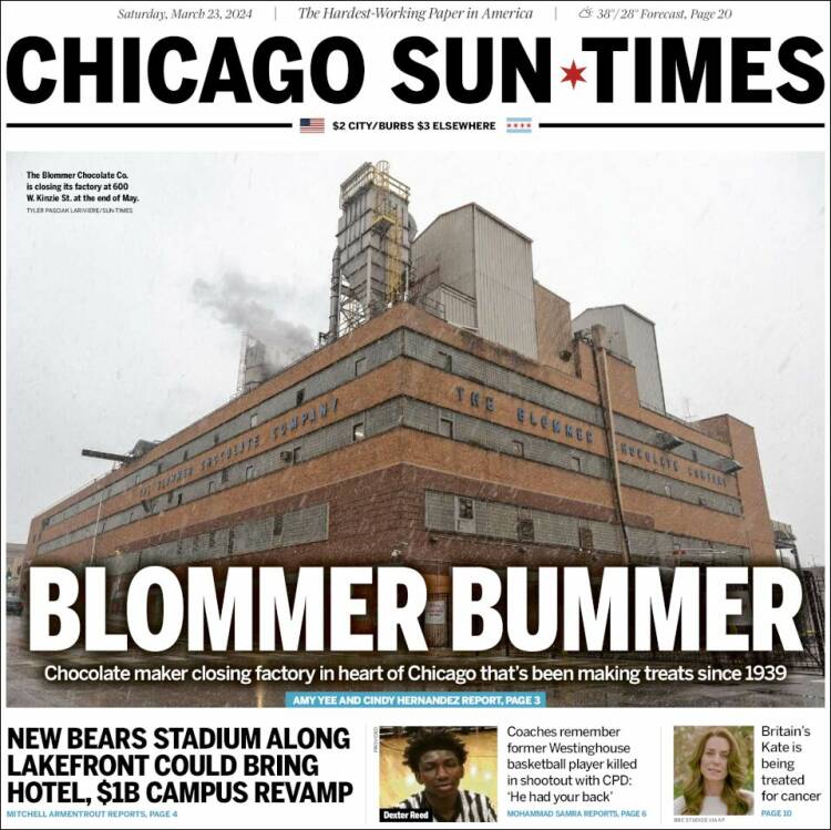 Portada de Chicago Sun-Times (USA)