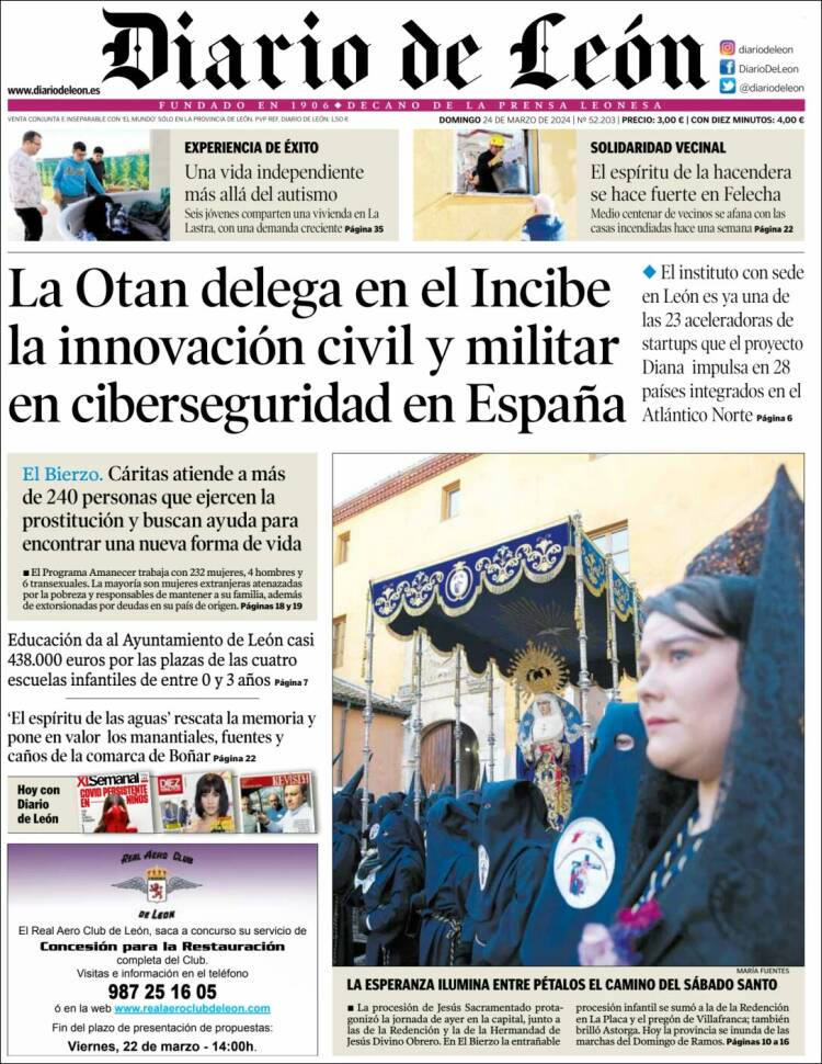 Portada de Diario de León (España)