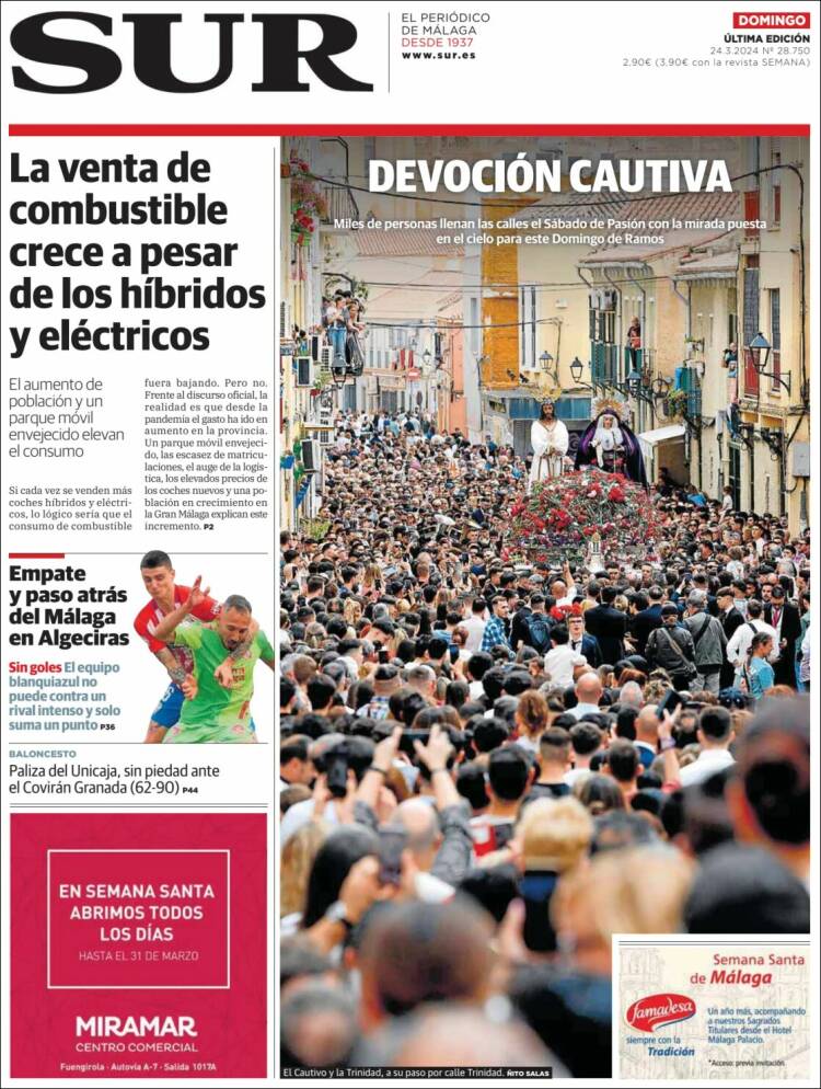 Portada de Diario el Sur (España)