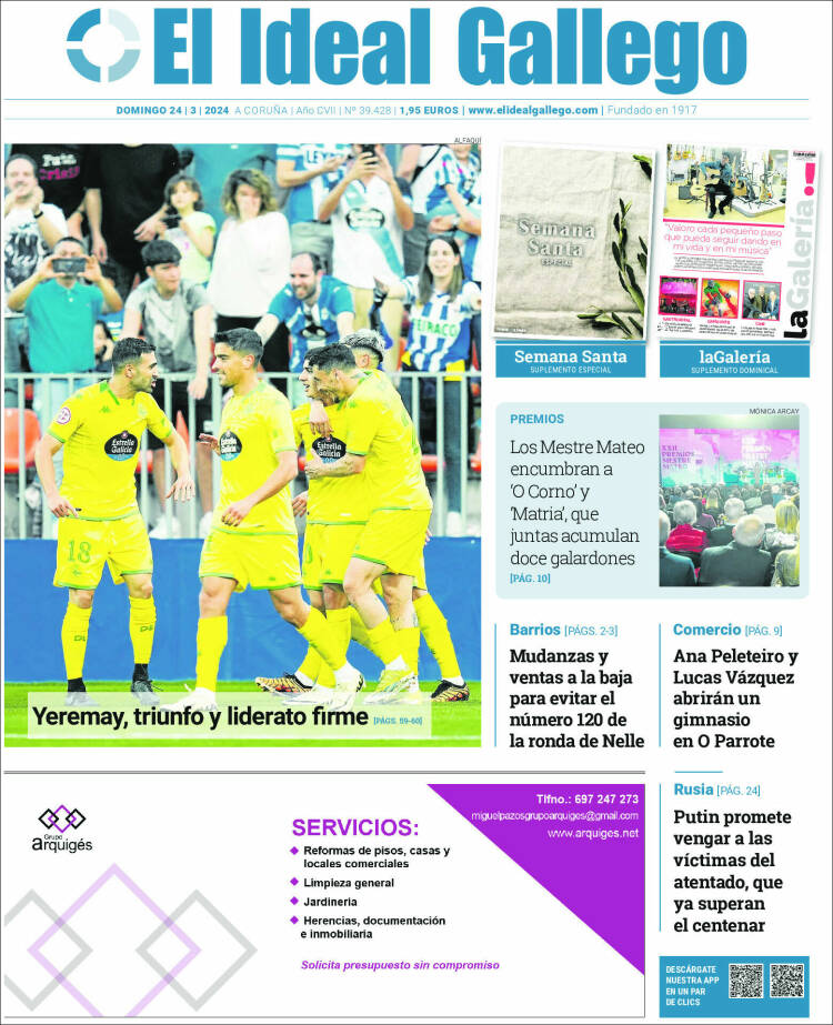 Portada de El Ideal Gallego (España)