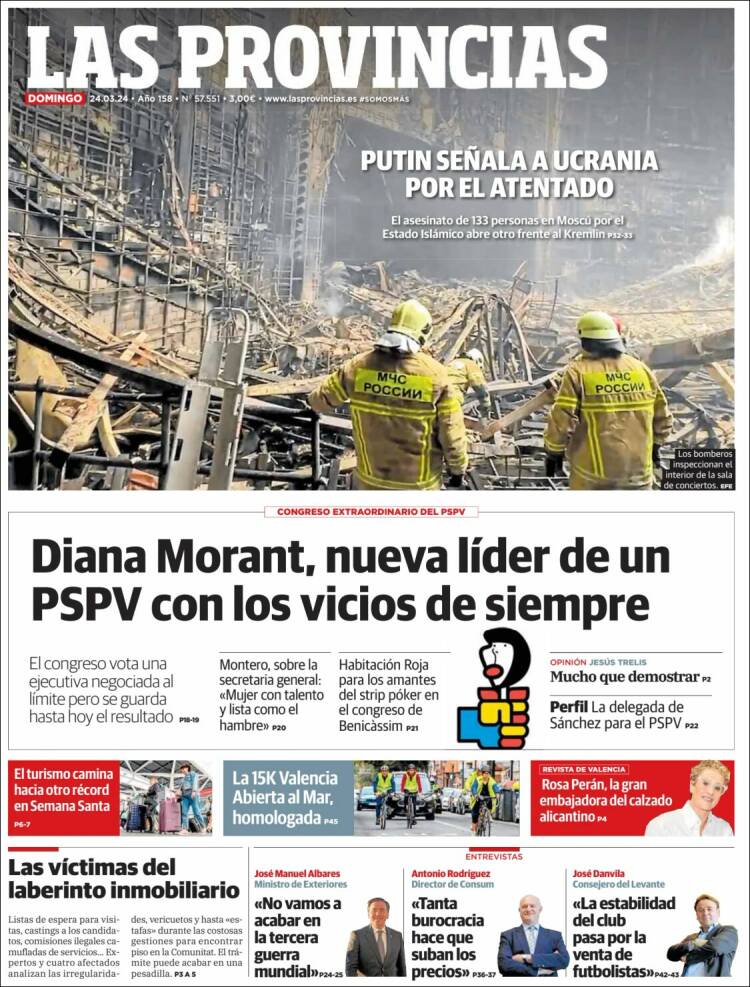 Portada de Las Provincias (España)