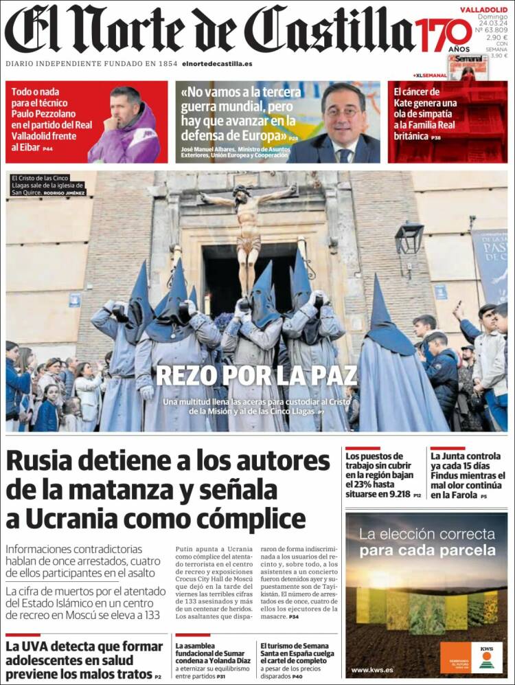 Portada de Norte de Castilla - Valladolid (España)