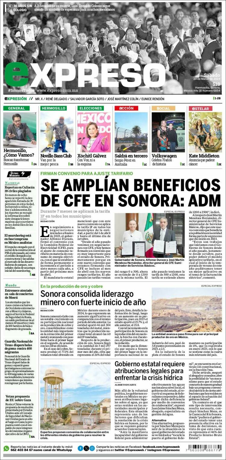 Portada de Expreso (México)