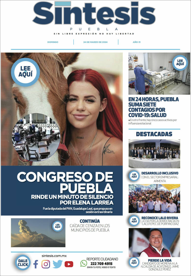 Portada de Síntesis - Puebla (México)