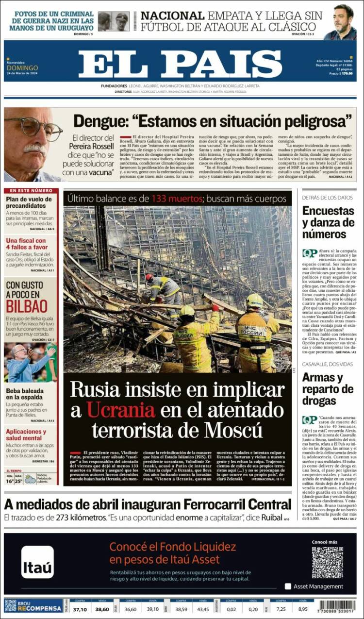 Portada de El País (Uruguay)