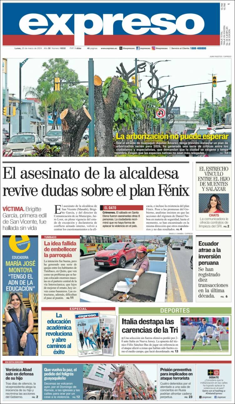 Portada de Expreso (Ecuador)