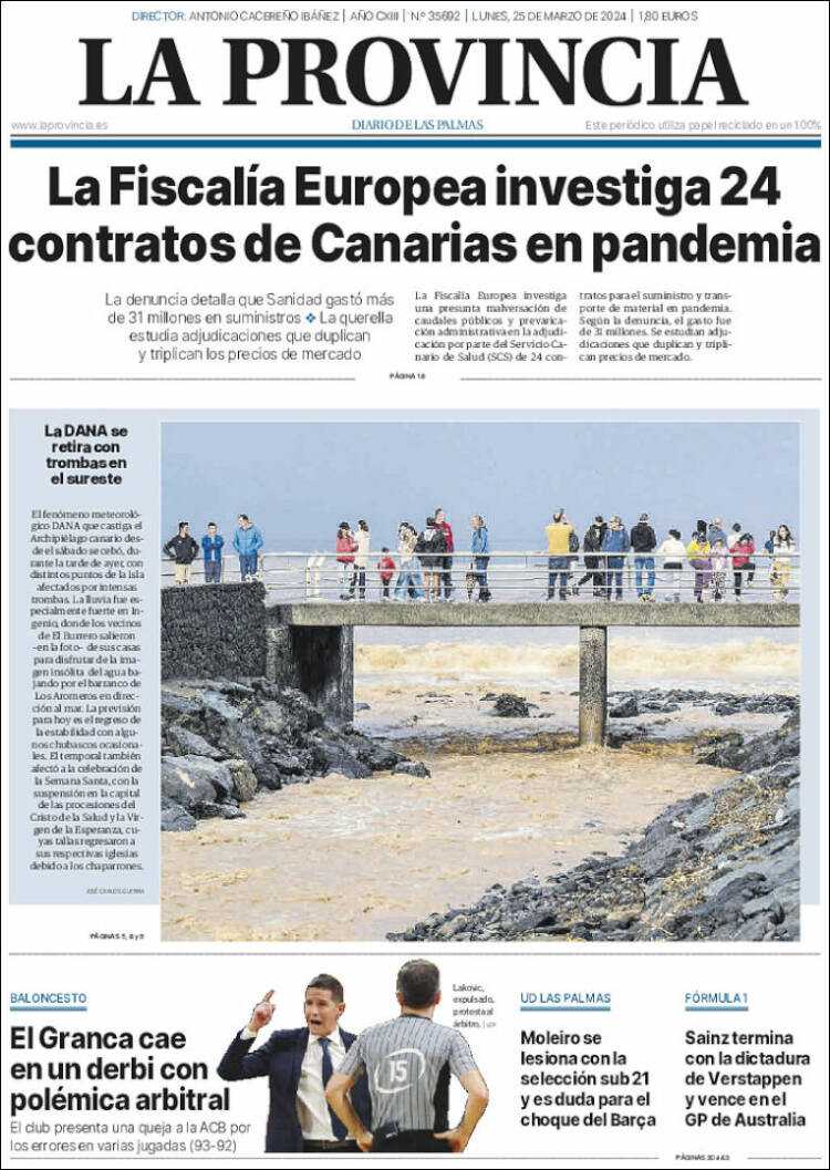 Portada de La Provincia (España)