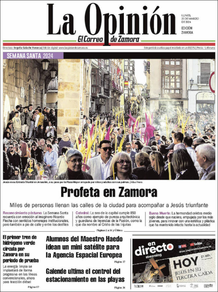 Portada de La Opinión - El Correo de Zamora (España)