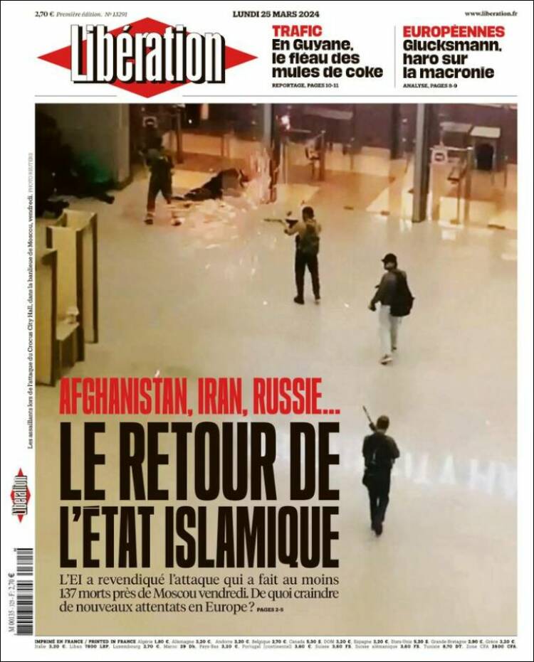 Portada de Libération (Francia)