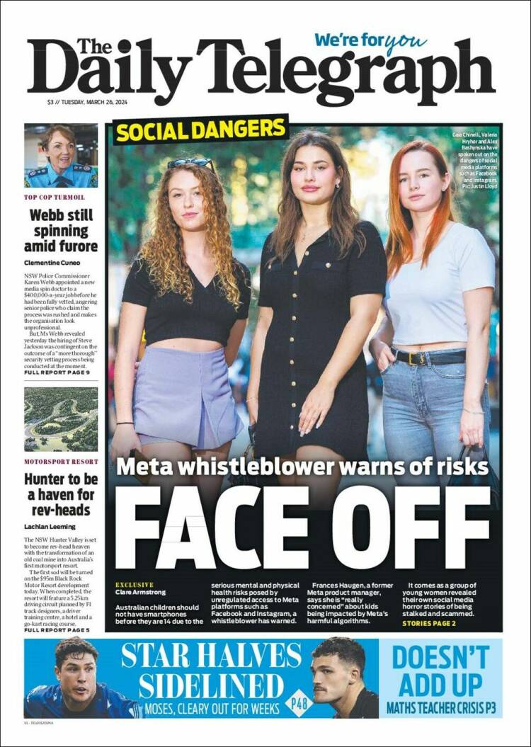 Portada de The Daily Telegraph (Australia)