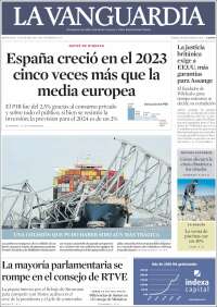 Portada de La Vanguardia (España)