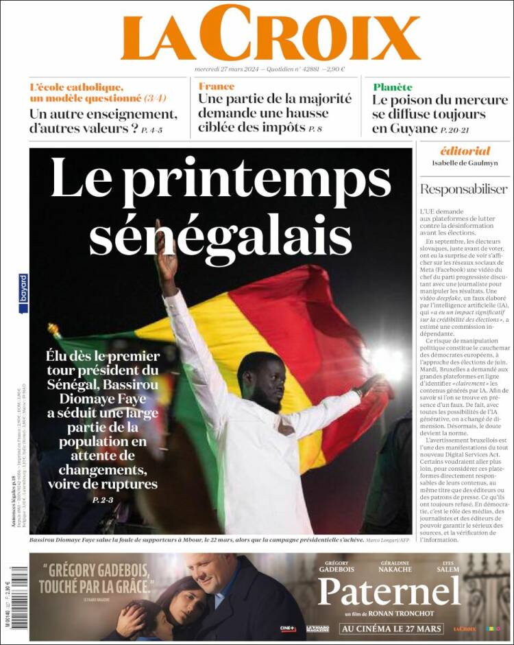 Portada de La Croix (Francia)