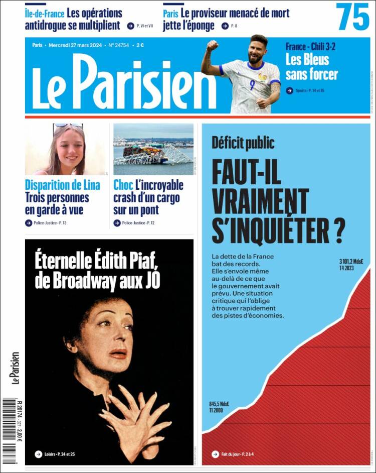 Portada de Le Parisien (Francia)