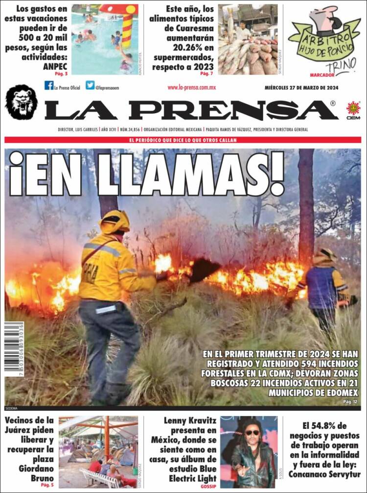 Portada de La Prensa (M&eacute;xico)