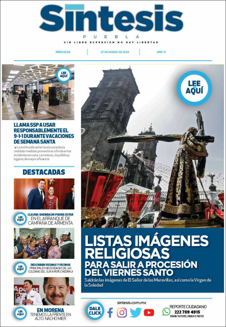 Portada de Síntesis - Puebla (M&eacute;xico)