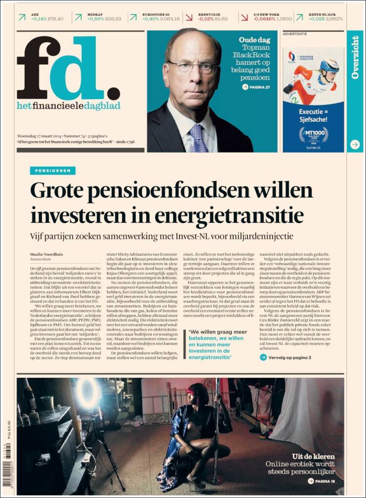 Portada de Het Financieele Dagblad (Pa&iacute;ses Bajos)