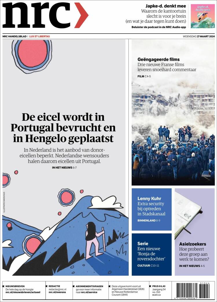 Portada de NRC Handelsblad (Pa&iacute;ses Bajos)