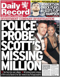 Portada de Daily Record (Reino Unido)