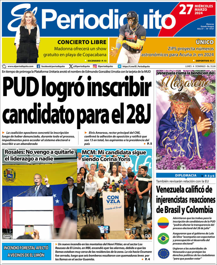 Portada de Periodiquito de Aragua (Venezuela)