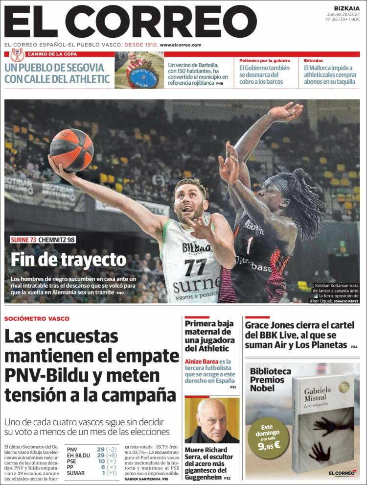 Portada de El Correo (España)