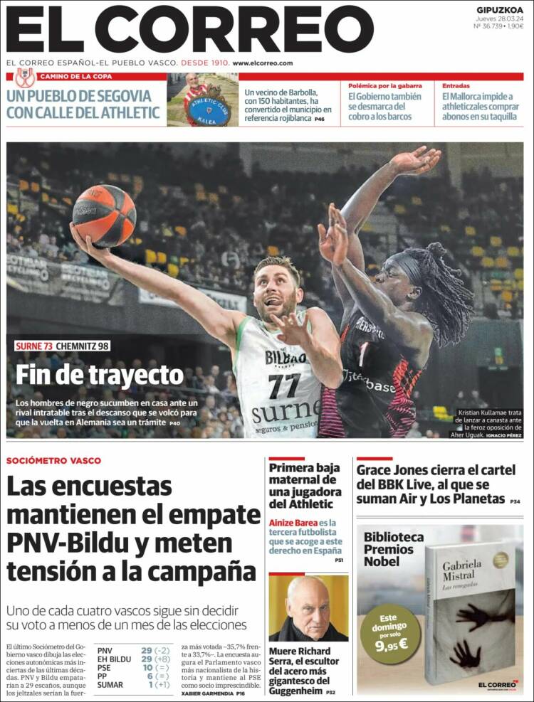 Portada de El Correo - Guipuzcoa (Spain)