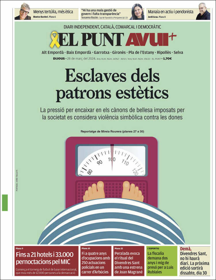 Portada de El Punt Avui - Girona (Spain)