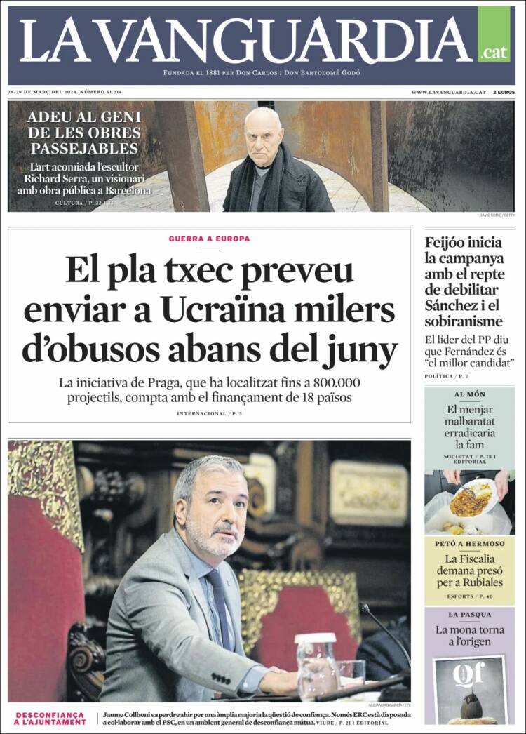 Portada de La Vanguardia (España)