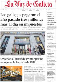 Portada de La Voz de Galicia (Espagne)
