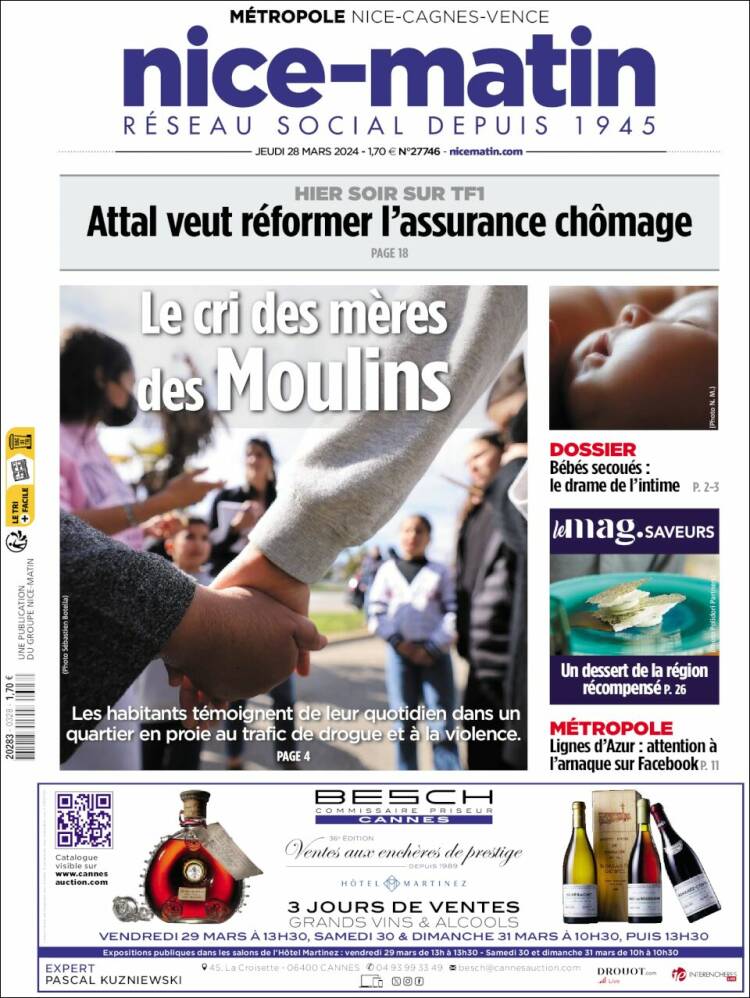 Portada de Nice-Matin (Francia)