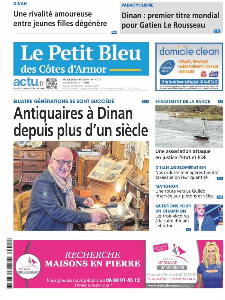 Portada de Le Petit Bleu (Francia)