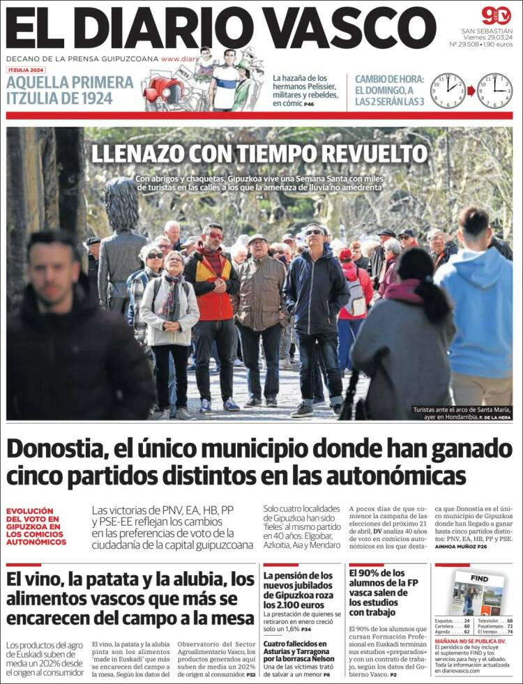 Portada de Diario Vasco (España)